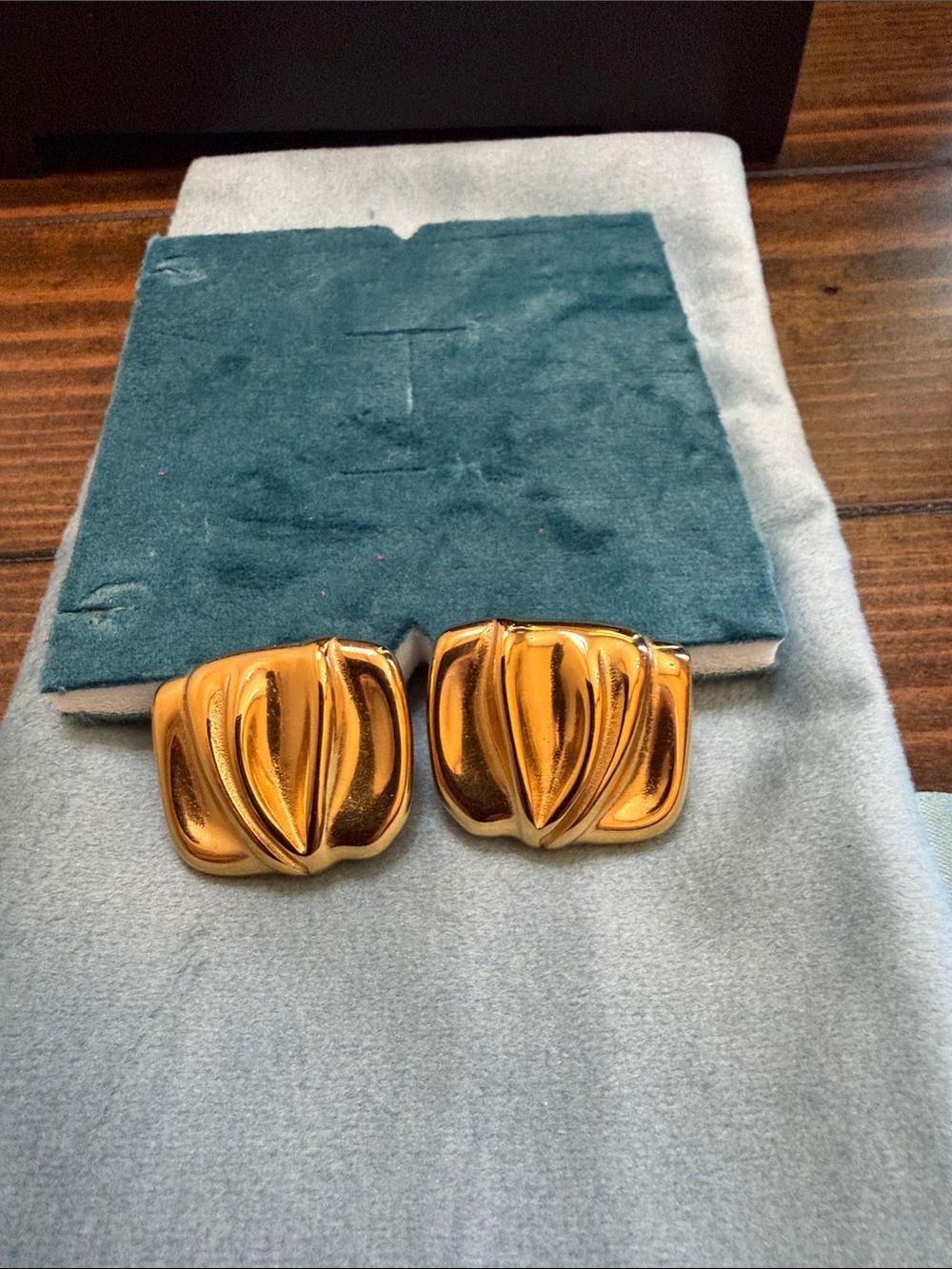 Gold Sculpted Clip-On Earrings - Women Accessories